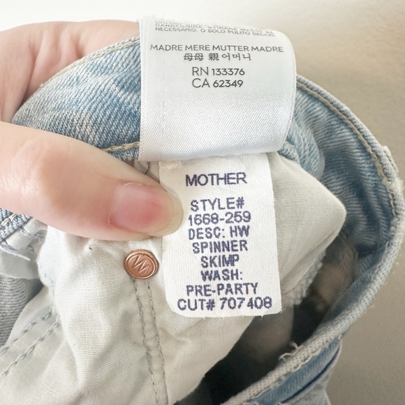 Mother Denim HW Spinner Skimp Pre Party Wash Light Wash 27 - Picture 8 of 12